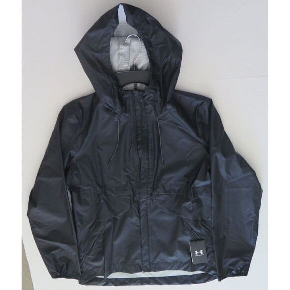 Under Armour 1350954 Women's Sz M Black Cloudstrike Shell Hooded Jacket $100 - Picture 5 of 10